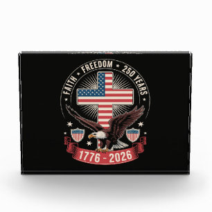 250th Anniversary USA Faith Freedom 4th of July Photo Block