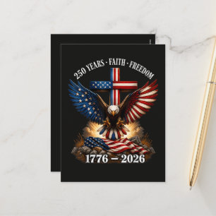 250th Anniversary USA Faith Freedom Holiday Postcard