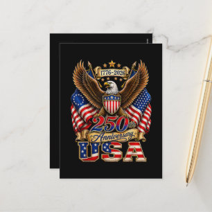 250th Anniversary USA Flag 250 Years American Holiday Postcard