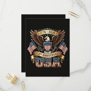 250th Anniversary USA Flag 250 Years American Invitation Postcard