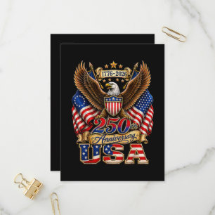 250th Anniversary USA Flag 250 Years American Invitation Postcard