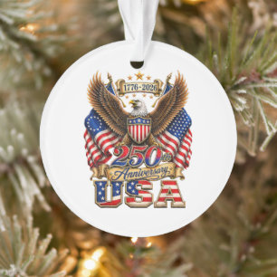 250th Anniversary USA Flag 250 Years American Ornament