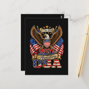 250th Anniversary USA Flag 250 Years American Postcard