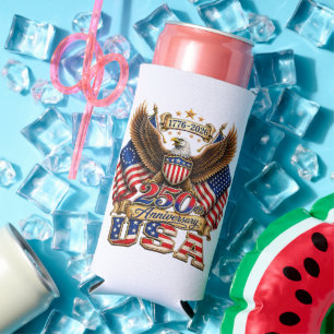 250th Anniversary USA Flag 250 Years American Seltzer Can Cooler