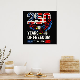 250th anniversary usa flag american poster