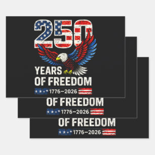 250th anniversary usa flag american wrapping paper sheet