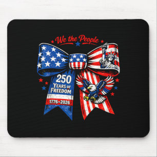 250th Anniversary Usa Flag Ribbon Ladies Bow 250 Mouse Pad