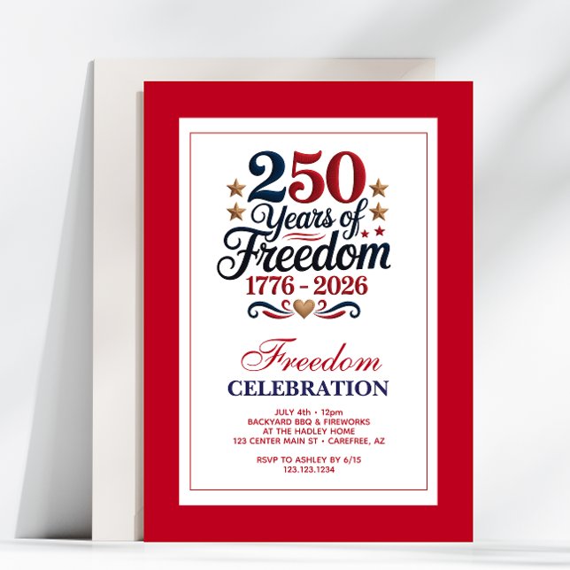 250th Anniversary USA Freedom Party Invitation (Creator Uploaded)