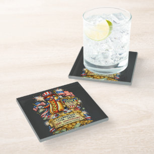 250th Anniversary USA Independence Celebration Glass Coaster