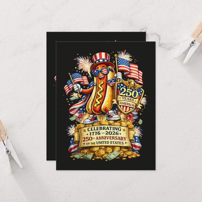 250th Anniversary USA Independence Celebration Invitation (Front/Back In Situ)