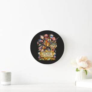 250th Anniversary USA Independence Celebration Round Clock