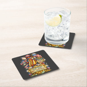 250th Anniversary USA Independence Celebration Square Paper Coaster