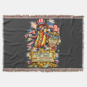 250th Anniversary USA Independence Celebration Throw Blanket