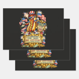 250th Anniversary USA Independence Celebration Wrapping Paper Sheet