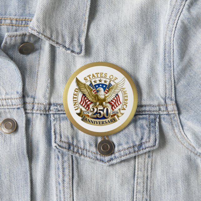 250th Anniversary USA Patriotic | 1776–2026 7.5 Cm Round Badge (In Situ)