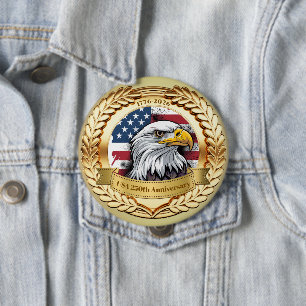 250th Anniversary USA Patriotic 1776–2026 Button