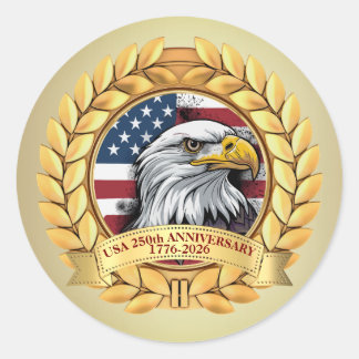 250th Anniversary USA Patriotic | 1776–2026 Classic Round Sticker