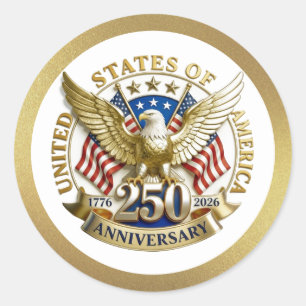 250th Anniversary USA Patriotic   1776–2026 Classic Round Sticker