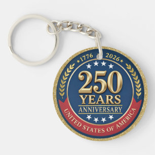 250th Anniversary USA Patriotic   1776–2026 Key Ring