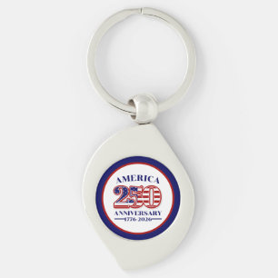 250th Anniversary USA Patriotic   1776–2026 Key Ring
