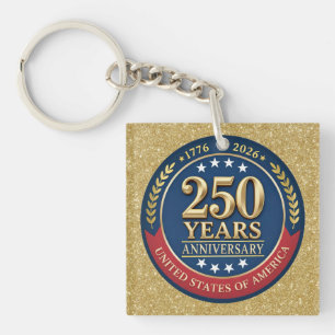 250th Anniversary USA Patriotic   1776–2026 Key Ring