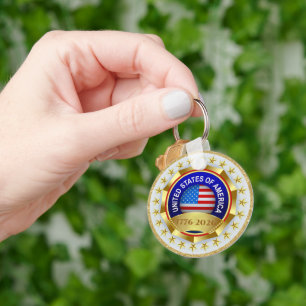 250th Anniversary USA Patriotic 1776–2026 Key Ring