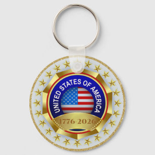 250th Anniversary USA Patriotic 1776–2026 Key Ring