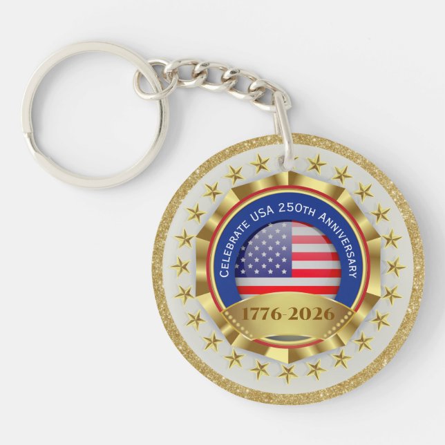 250th Anniversary USA Patriotic | 1776–2026 Key Ring (Front)