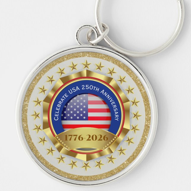 250th Anniversary USA Patriotic | 1776–2026 Key Ring (Front)