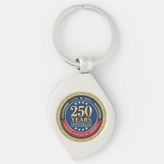 250th Anniversary USA Patriotic | 1776–2026 Key Ring (Front)