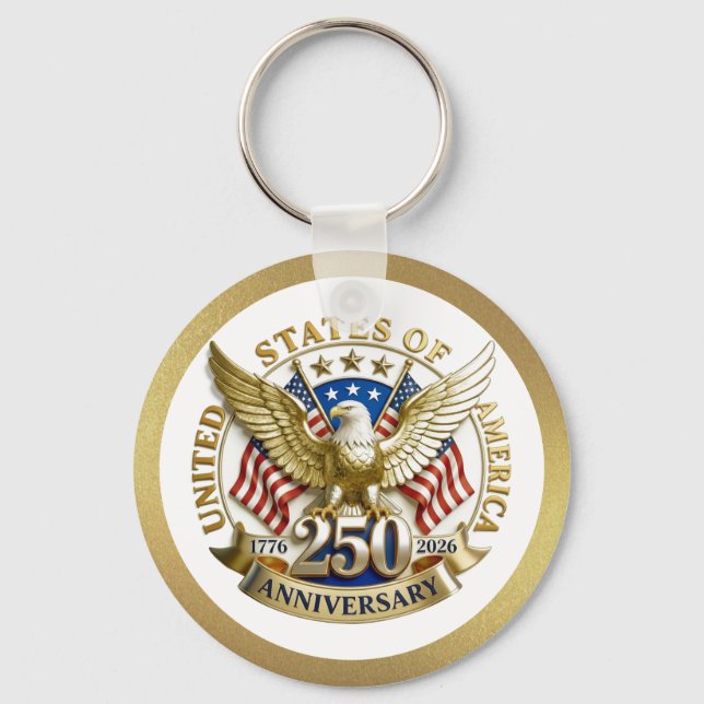 250th Anniversary USA Patriotic | 1776–2026 Key Ring (Front)