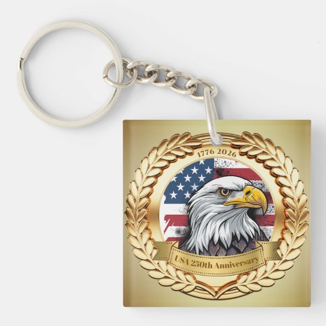 250th Anniversary USA Patriotic | 1776–2026 Key Ring (Front)