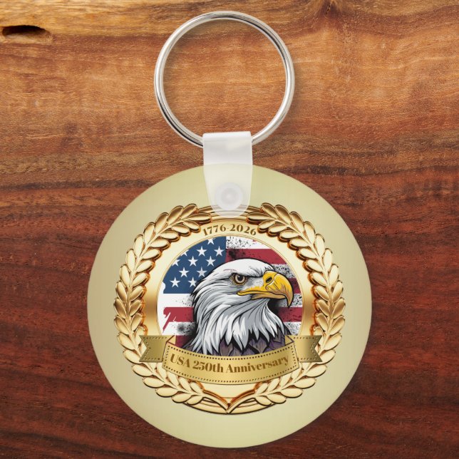 250th Anniversary USA Patriotic | 1776–2026 Key Ring (Front)