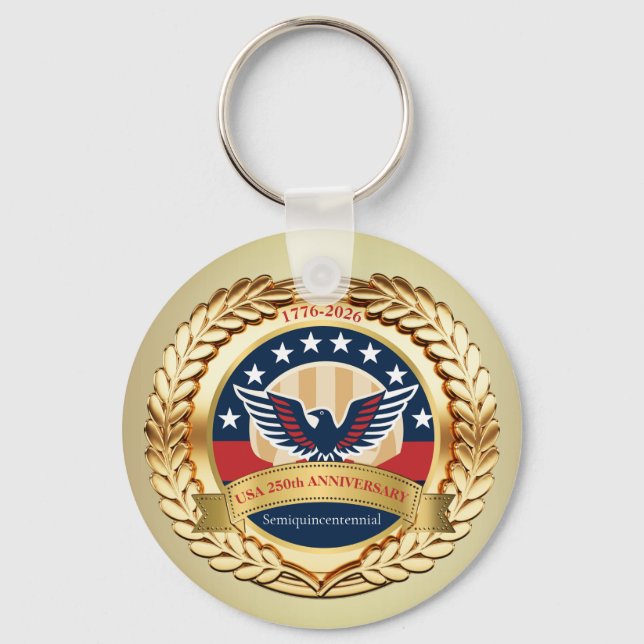 250th Anniversary USA Patriotic | 1776–2026 Key Ring (Front)