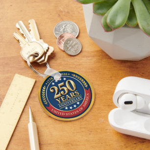 250th Anniversary USA Patriotic 1776–2026 Key Ring