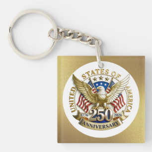 250th Anniversary USA Patriotic 1776–2026 Key Ring