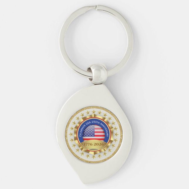 250th Anniversary USA Patriotic | 1776–2026 Key Ring (Front)