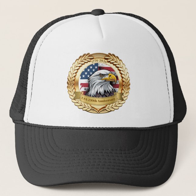 250th Anniversary USA Patriotic | 1776–2026 Trucker Hat (Front)