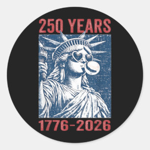 250th Anniversary USA Patriotic 250 Years 4th July Classic Round Sticker