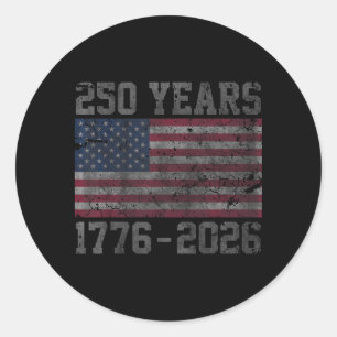 250th Anniversary USA Patriotic 250 Years American Classic Round Sticker