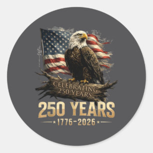 250th Anniversary USA Patriotic 250 Years American Classic Round Sticker