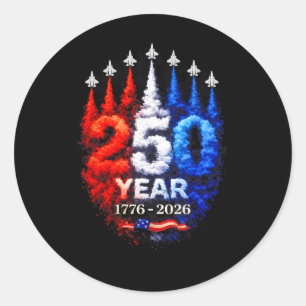 250th Anniversary Usa Patriotic 250 Years American Classic Round Sticker