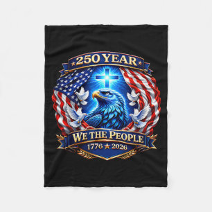 250th Anniversary USA Patriotic 250 Years American Fleece Blanket