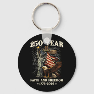 250th Anniversary USA Patriotic 250 Years American Key Ring