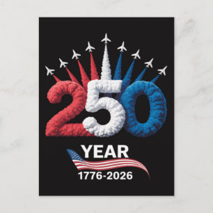 250th Anniversary USA Patriotic 250 Years Holiday Postcard