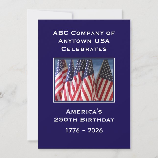 250th Anniversary USA Patriotic American Flags BBQ Invitation (Front)