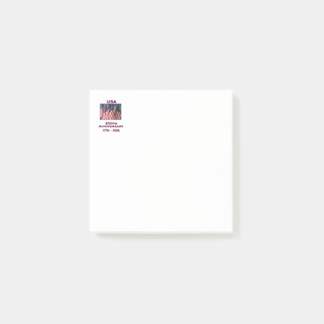 250th Anniversary USA Patriotic American Flags Post-it Notes (Front)
