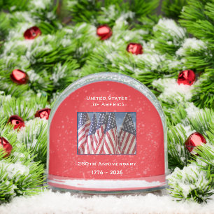 250th Anniversary USA Patriotic American Flags Snowglobe