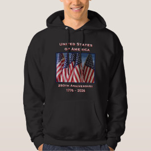 250th Anniversary USA Patriotic Black Hoodie