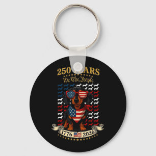 250th Anniversary Usa Patriotic Dachshund Dog 4th Key Ring